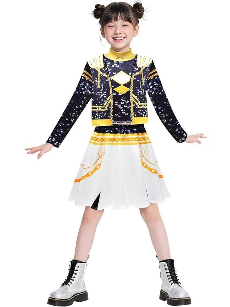 Cross-Border New K-Pop K-Pop Hunter Girl Group Cos Clothing Mirazoi Lumi Black Leather 3D Digital Printing Clothing