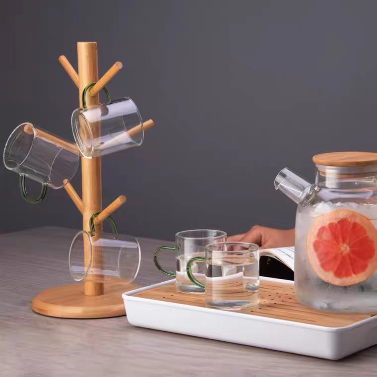 Wholesale Household Bamboo Cup Holder Creative Storage Rack Water Cup Rack Inverted Drain Rack Cup Rack