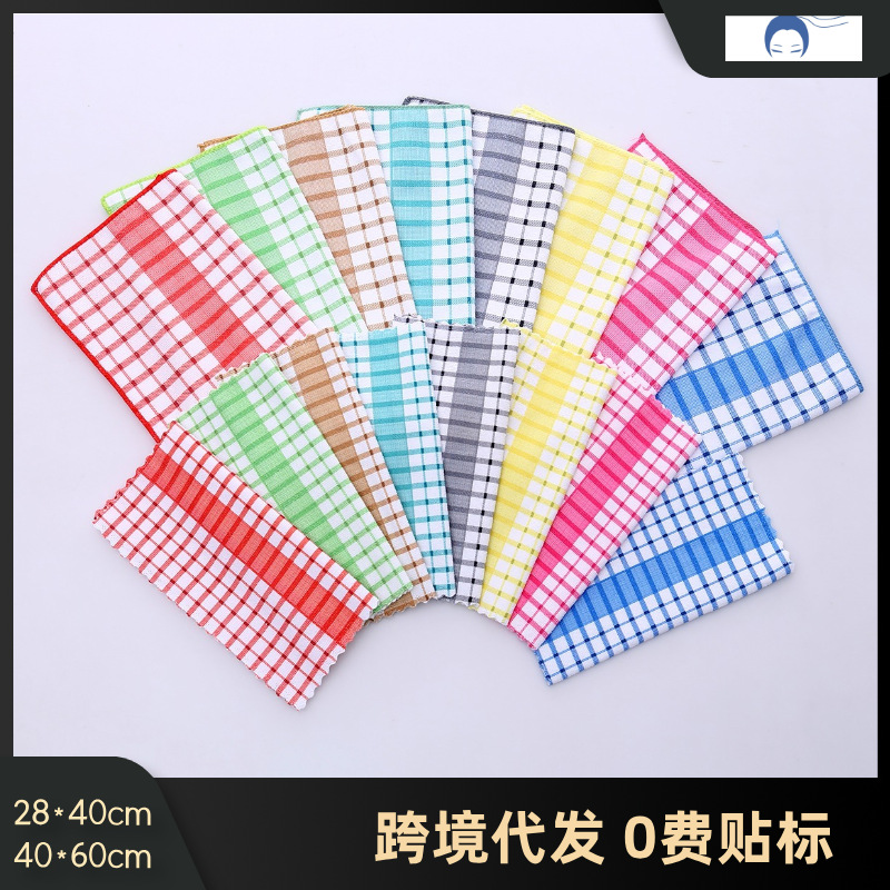 Оптовые клетчатые кухонные полотенца Впитывающие кухонные полотенца Мягкие тряпки вафельные этикетки Дропшиппинг