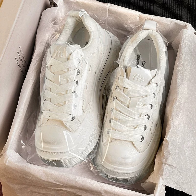 [Celebrity Same Style] Shoot Brand Ensemble Series Wear-Resistant Thick-Soled Canvas Shoes for Men and Women Trendy Little Dirty Shoes