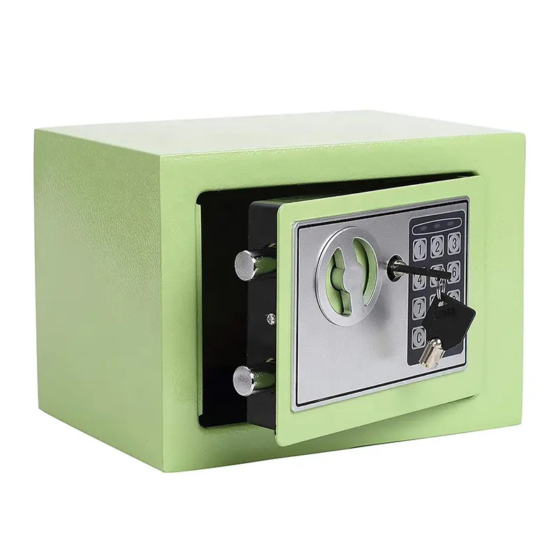 Safe 17E All-Steel Small Safe In-Wall Digital Password Coin-Operated Piggy Bank Safe Deposit Box Anti-Theft Lock