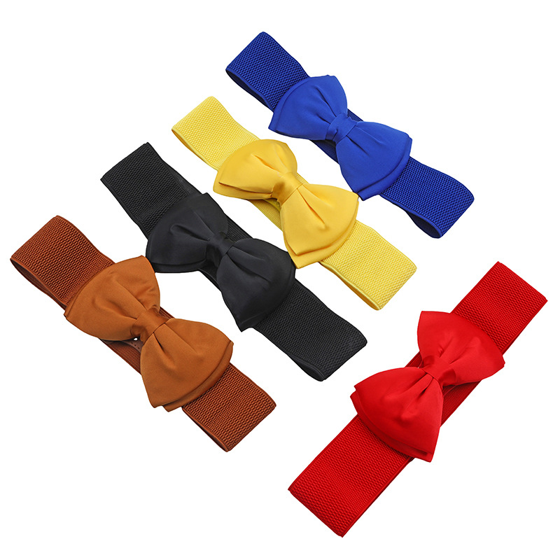 Women's high-end three-dimensional bow elastic waist seal women's waist wear fashion versatile decorative dress belt