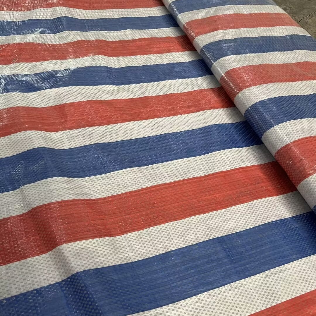 Supply color strip cloth pp thickened rainproof cloth bedding sunshade tarpaulin wholesale engineering color strip cloth single film
