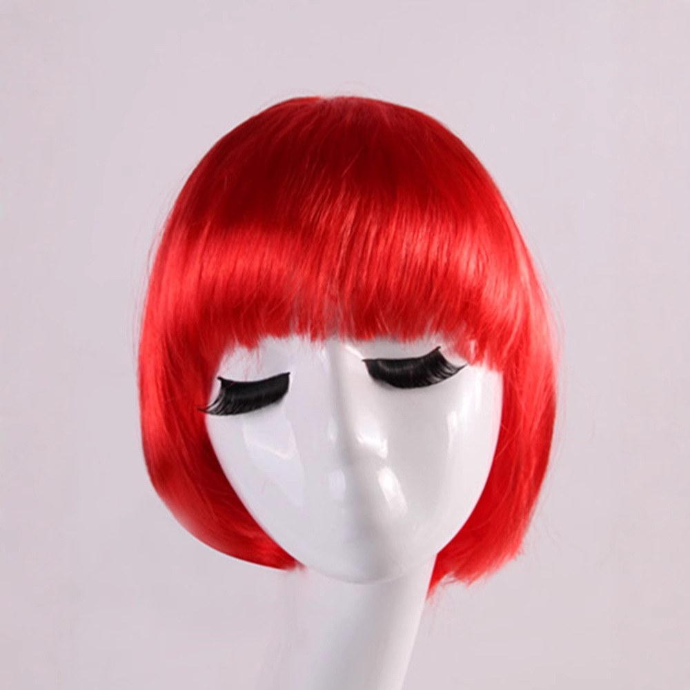 Cross-border direct selling color student wig BOB0 head party supplies dress up student head short wig manufacturers wholesale