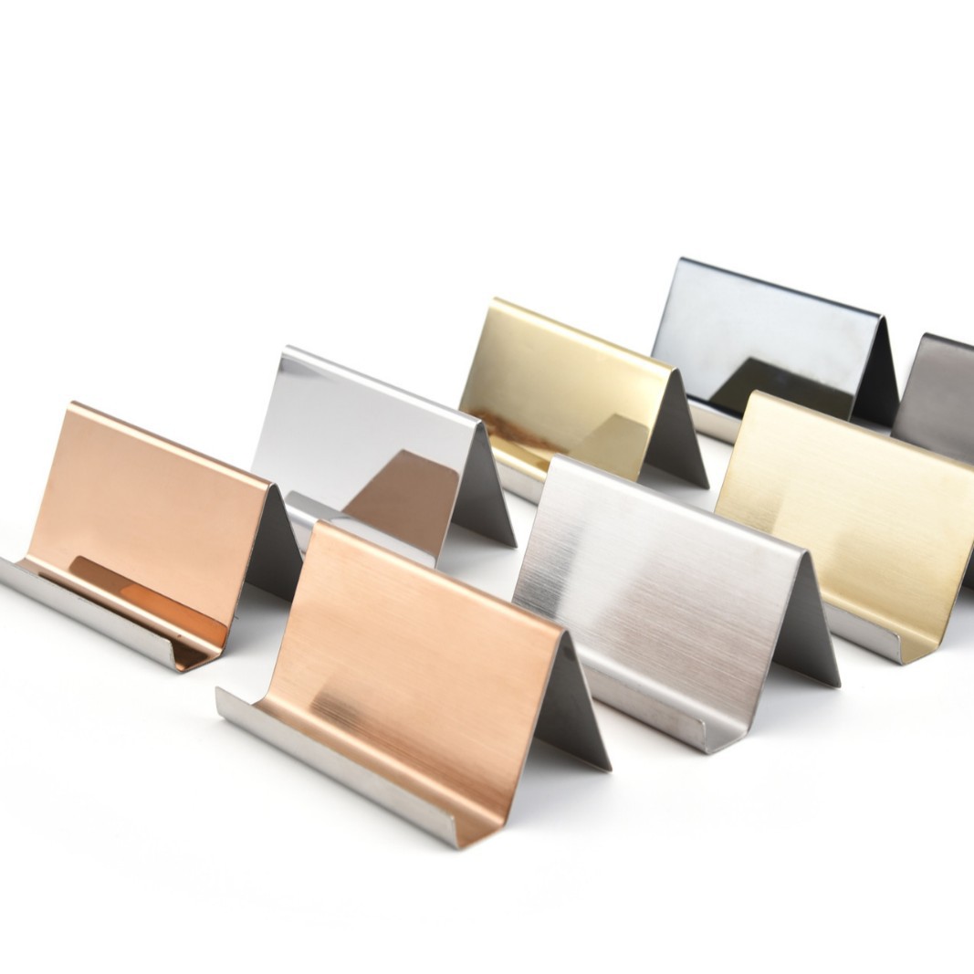 Держатель для визиток из нержавеющей стали, 304 нержавеющая сталь, настольный креативный держатель для визиток в офисе