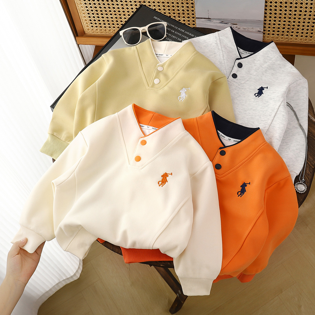 Boys' Sweatshirt, Spring and Autumn 2026 New Style, Casual Spring Wear for Older Children, Trendy Street Style Top, Base Layer Shirt