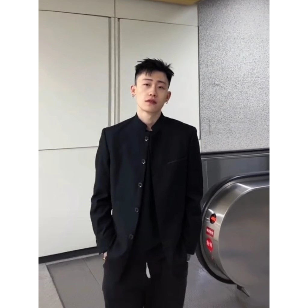 Men's Casual Top with a Stand Collar, Similar to the Style Worn by Internet Celebrities, New Chinese Style Trendy Jacket for Autumn and Winter