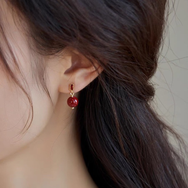 Фиолетовые серьги из синьки, китайский ретро стиль, элегантные, новогодние, красные серьги, подарок для девушек