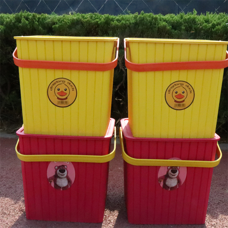 Thickened Plastic Portable Storage Bucket, Children's Toy Storage Stool, Sit-On Storage Stool with Lid, Fishing Bucket