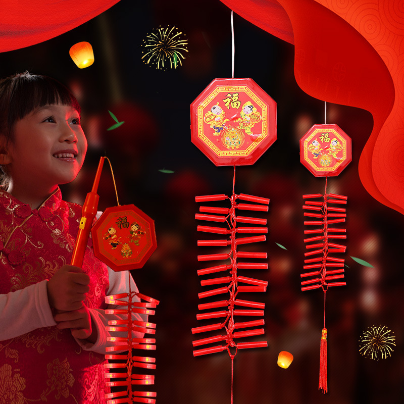 Новогодняя искусственная петарда с звуком, светодиодная цифровая петарда, праздничное украшение для Нового года