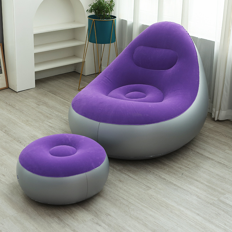 Inflatable Lazy Sofa New Model Folding Footstool Sofa Storage Pvc Inflatable Single Recliner Chair Velvet Sofa