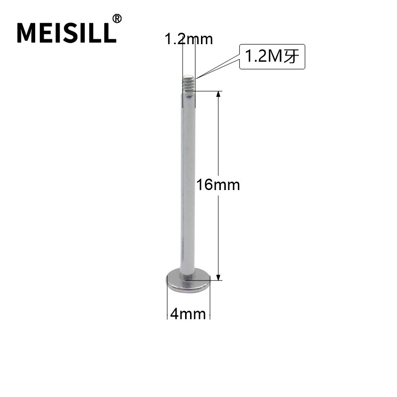 Meier Stainless Steel Outer Tooth Lip Nail Base Ear Bone Nail Body Piercing Lip Nail Accessories Regular Basic Jewelry