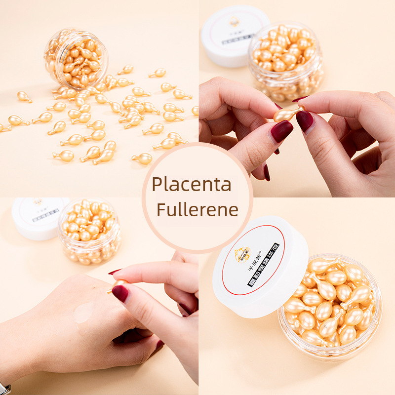 Qianyaxi Fullerene Placenta Essence Capsule Hydrating Moisturizing Brightening Skin Tender White Repair Factory Wholesale