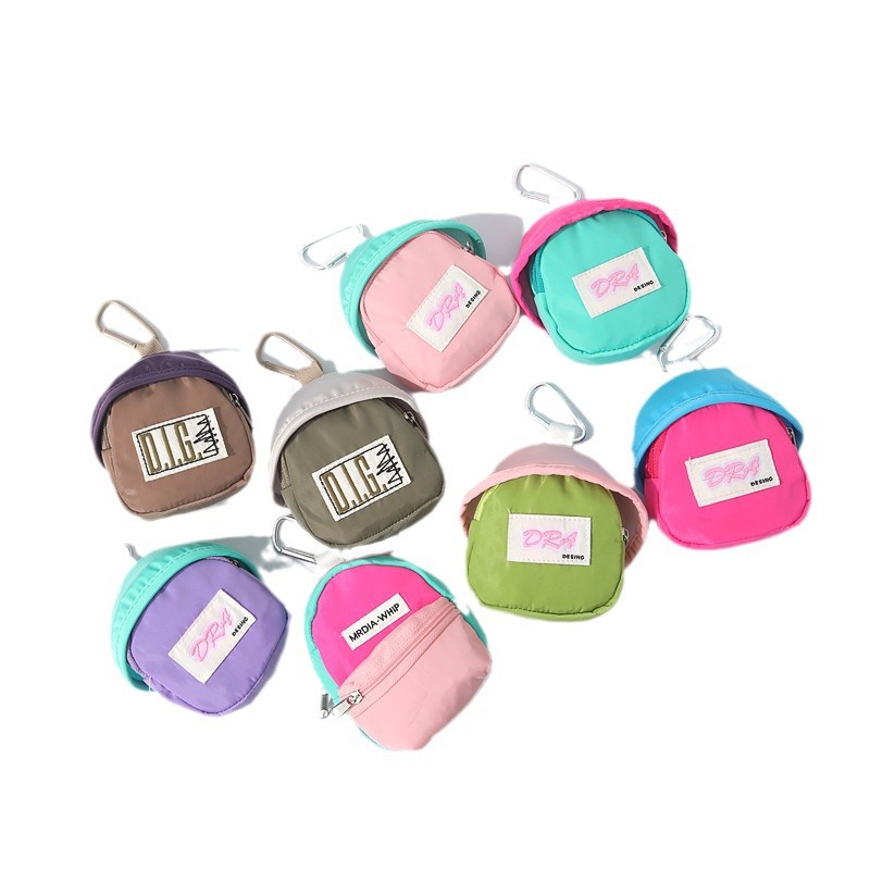 Mobile phone backpack mini pendant new outdoor portable storage bag headset coin purse key bag candy color creative