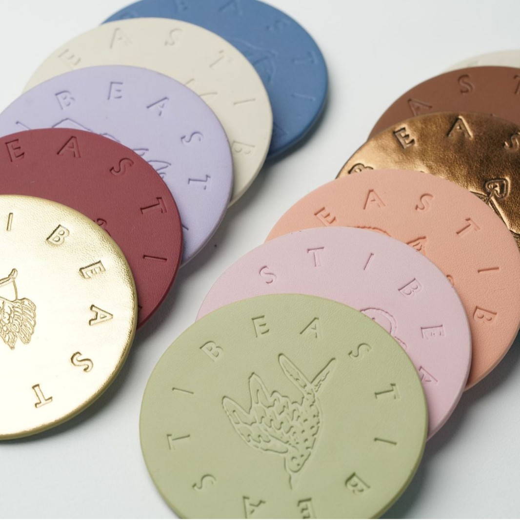 Factory direct Nordic style round PU coaster leather heat insulation placemat square coffee coaster production