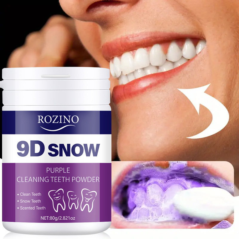 Cross-border 80g tooth powder for refreshing breath, removing yellow, removing smoke stains, removing yellow, removing halitosis, mild gum protection tooth powder toothpaste
