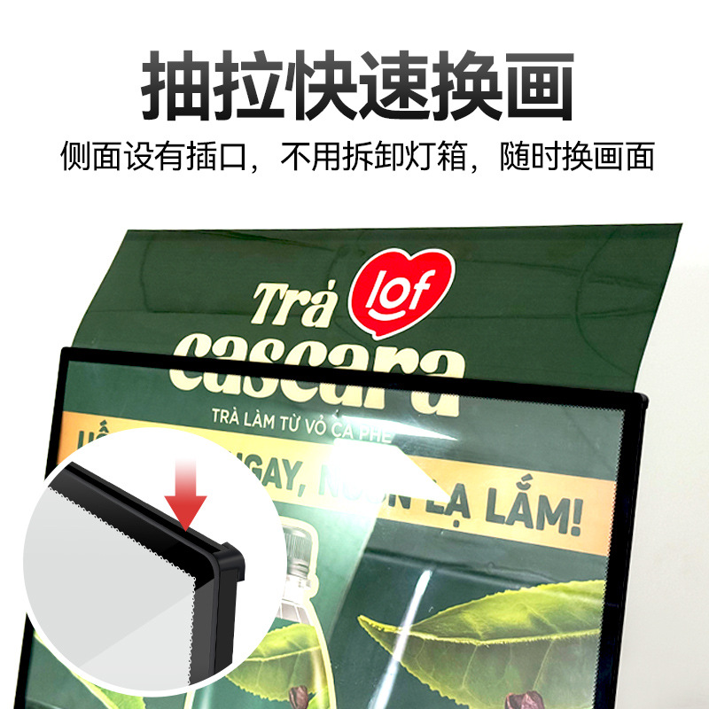 Ultra-Thin Drawing Light Box Wholesale Advertising Light Box Tempered Glass High-Definition Luminous Led Poster Menu Elevator Exhibition