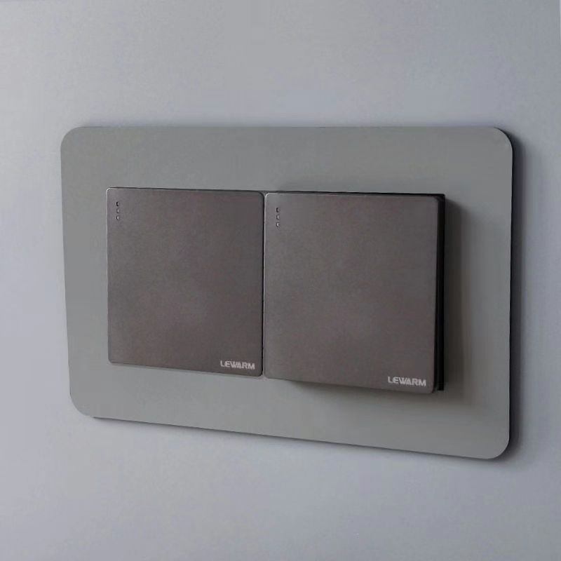 Switch Decorative Sticker Switch Sticker New Style Switch Anti-Dirty Wall Sticker Socket Protective Cover Aluminum Plate Solid Color Border Cover