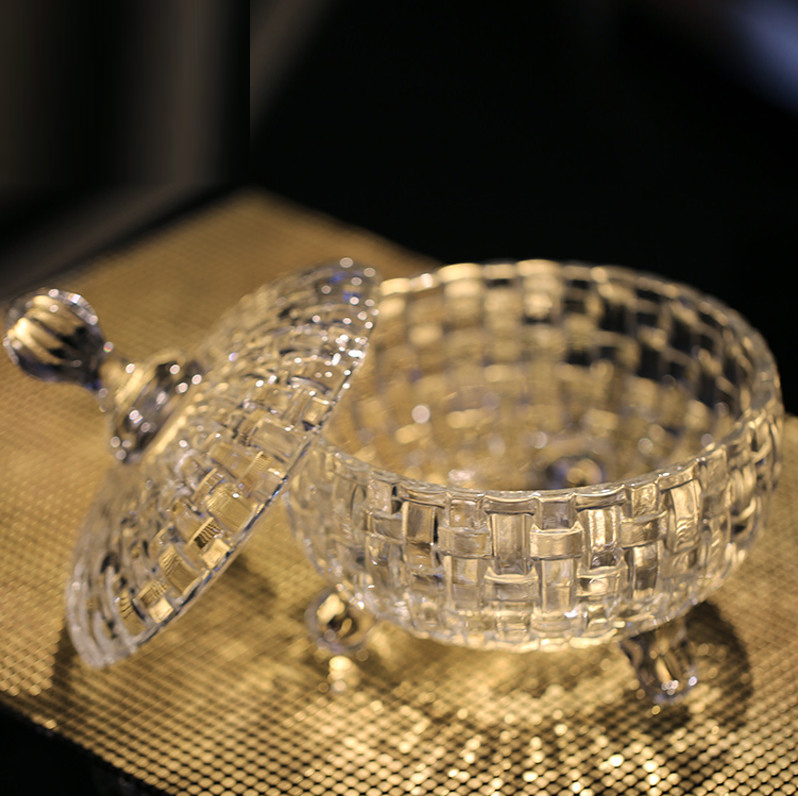 Decoration Dried Fruit Living Room Tea Household Crystal Glass Plate Fruit European Candy Salad Bowl Sugar Bowl Sugar Bowl