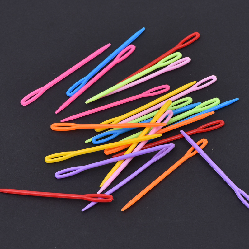 Colorful Abs Plastic Hand Sewing Needles DIY Knitting Tools Sweater Needles Plastic Needles Factory Wholesale Cross-Border E-Commerce