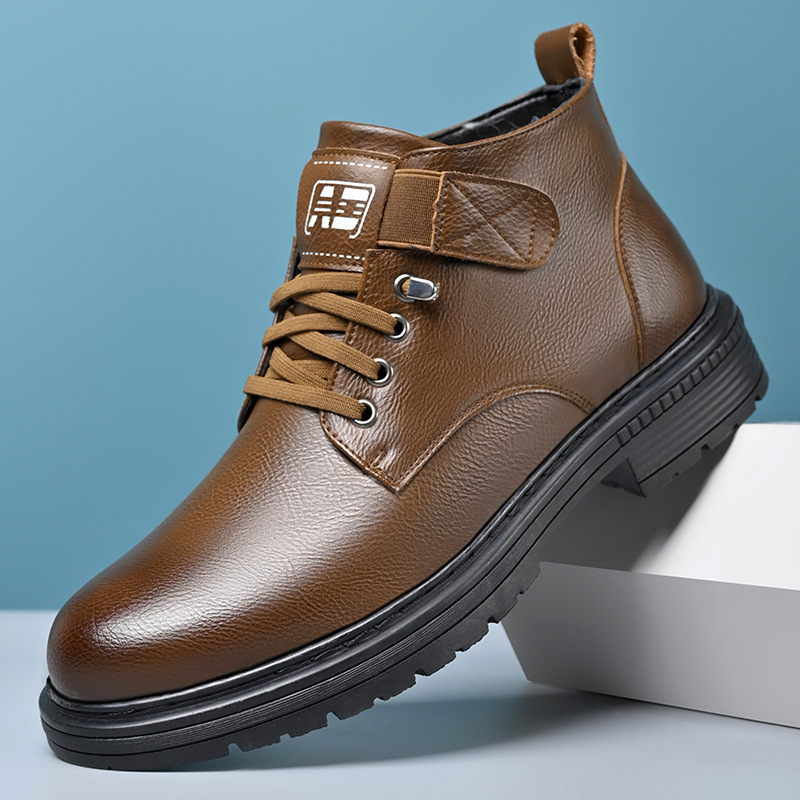 Новые зимние бархатные утолщенные высокие хлопковые ботинки для мужчин, теплые и водонепроницаемые