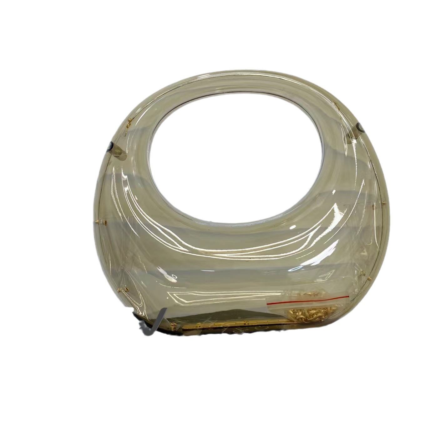 Niche design acrylic golden box bag banquet candy color goose egg cloud shell hand messenger bag for women