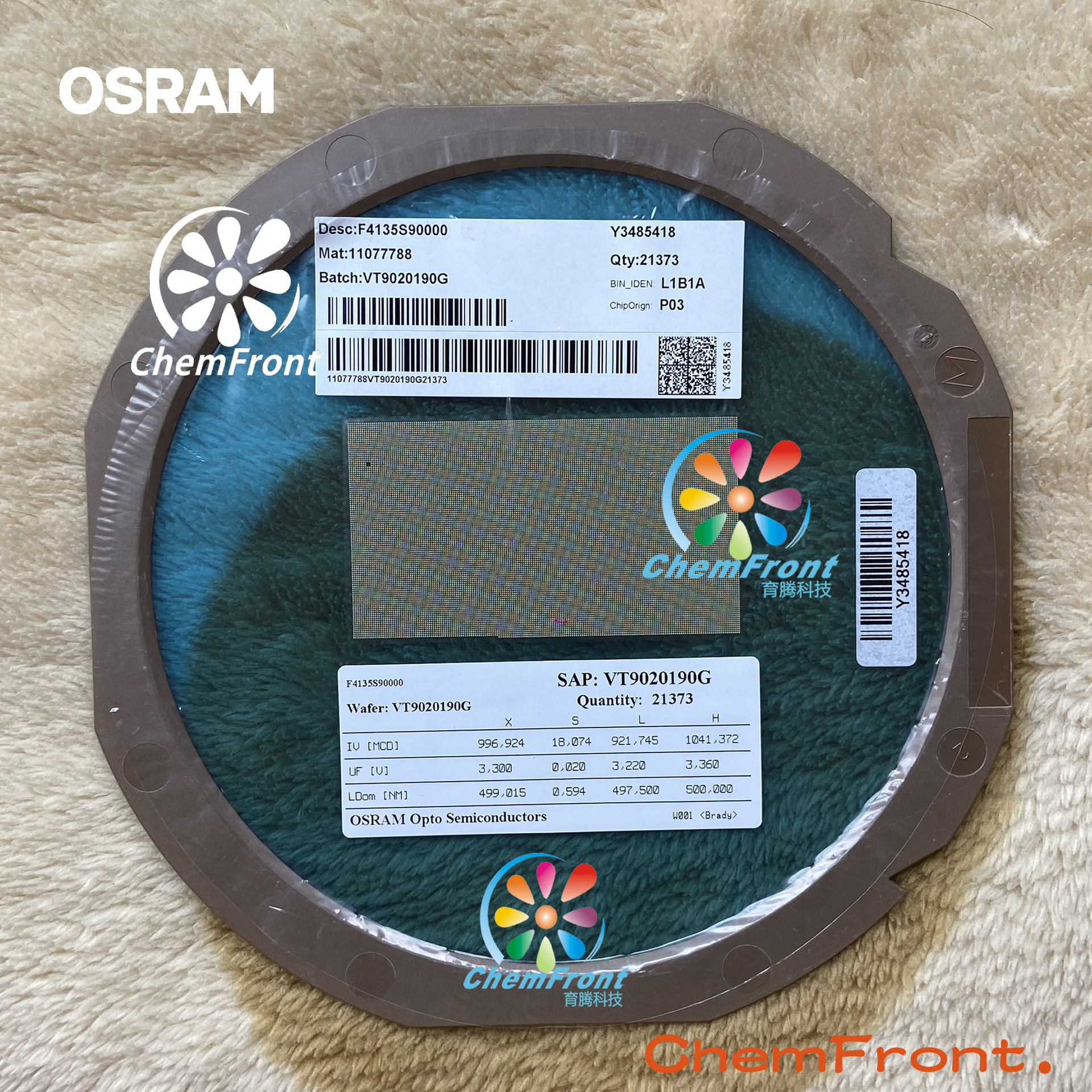 Osram предупреждающий светодиодный чип зеленый чип глубокого водного освещения зеленый дисплейный чип