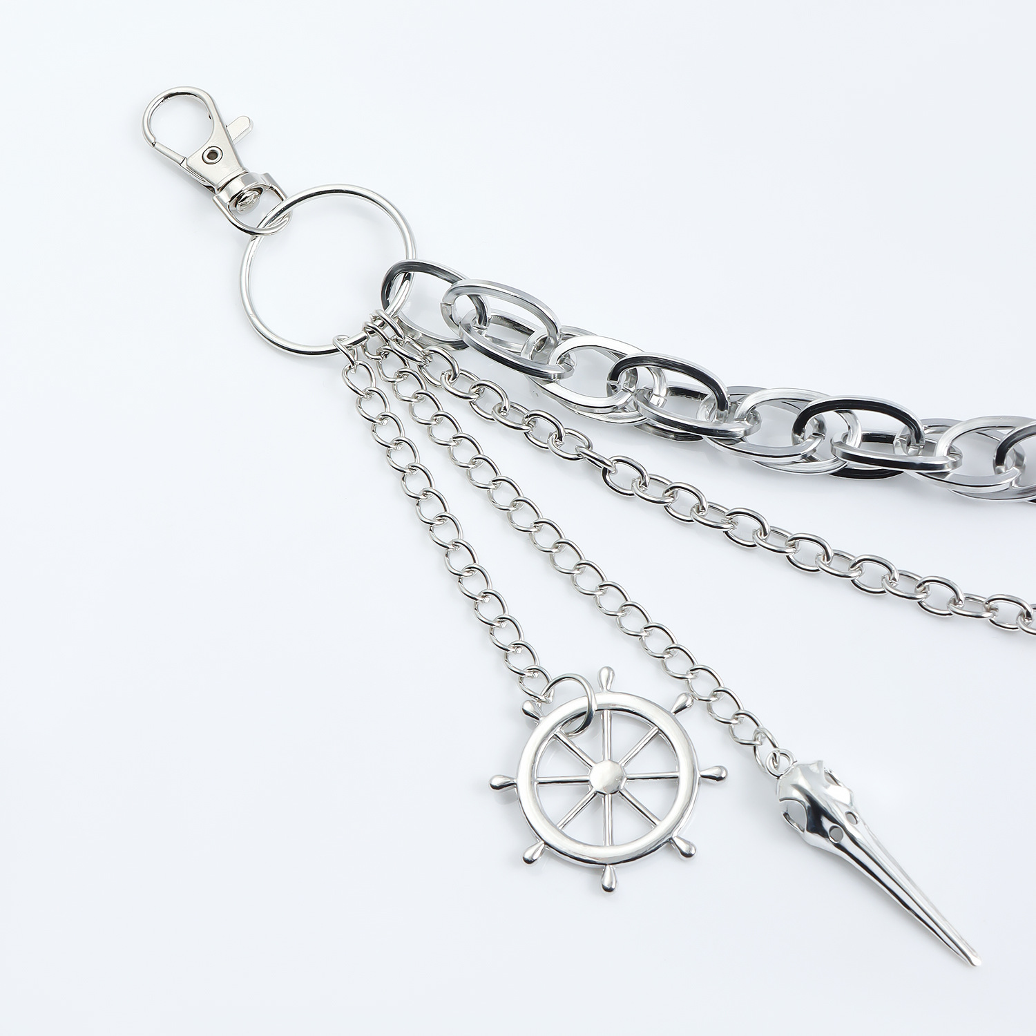 European and American Cross-border Jewelry Halloween Dark Style Pointed Bird Head Pendant Pant Chain Hip-hop Trendy Metal Multi-layer Waist Chain