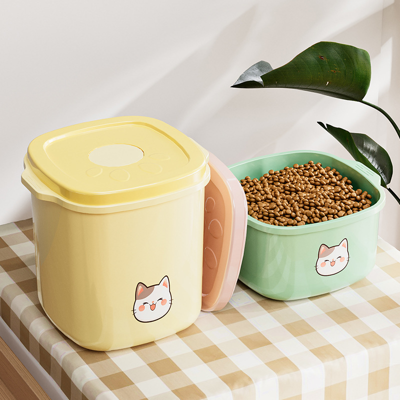Pet grain storage bucket negative pressure cat food dog food storage bucket moisture-proof dust-proof sealed bucket cat 10kg pet supplies