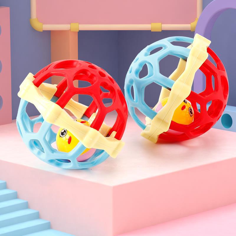 Hong Kong Bixiong puzzle soft rubber hand ball sound color grip learning crawling baby baby toy 0-1 years old
