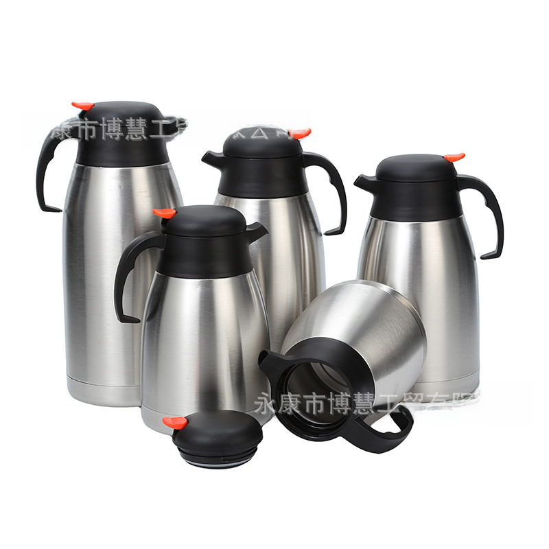 Double-Layer Stainless Steel Vacuum Insulated Pot European Coffee Pot Household Thermos 2L Thermos Bottle Export Gift Logo