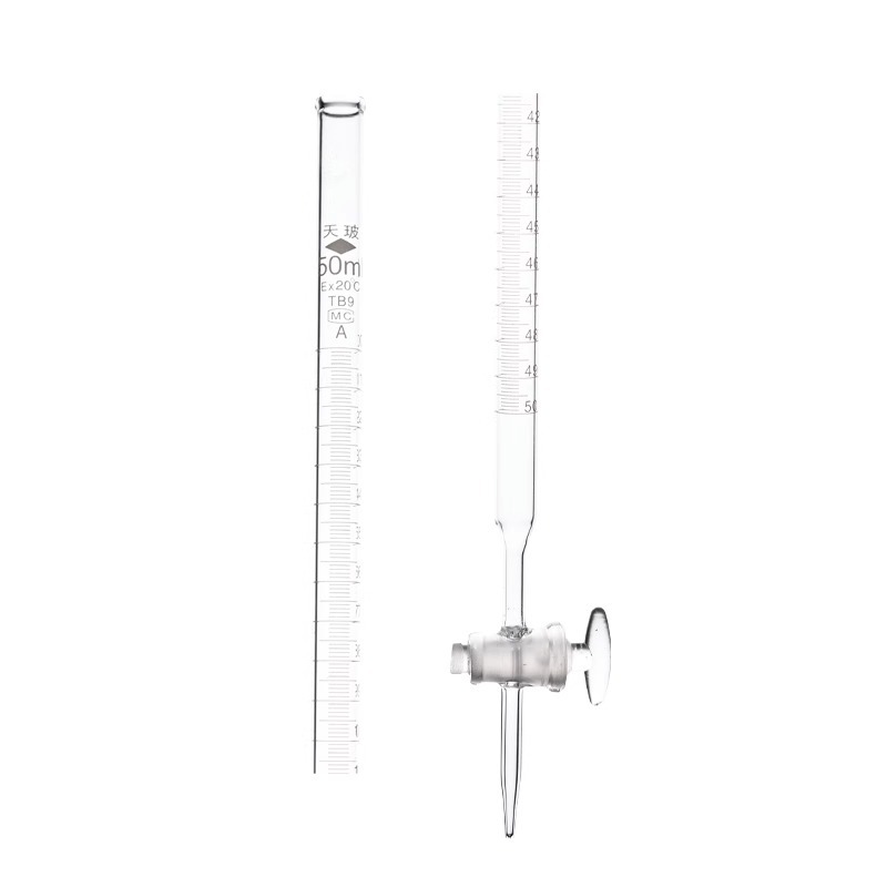 Tianbo burette grade a acid-base dual-purpose 25 50 100ml acid-base basic glass tetrafluoro piston brown universal