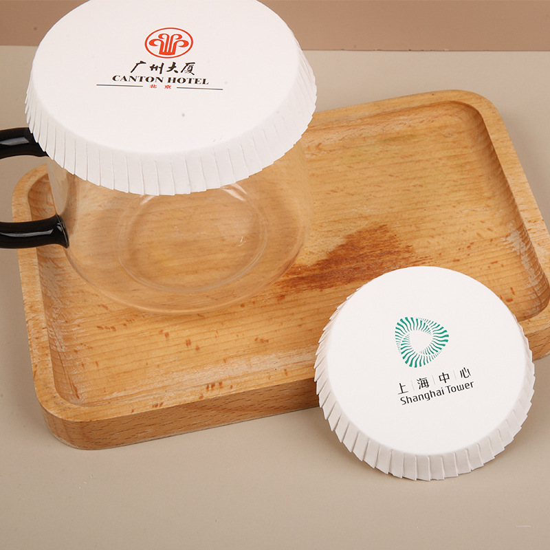 Disposable paper lid in stock hotel KTV bar club paper lid support printed logo