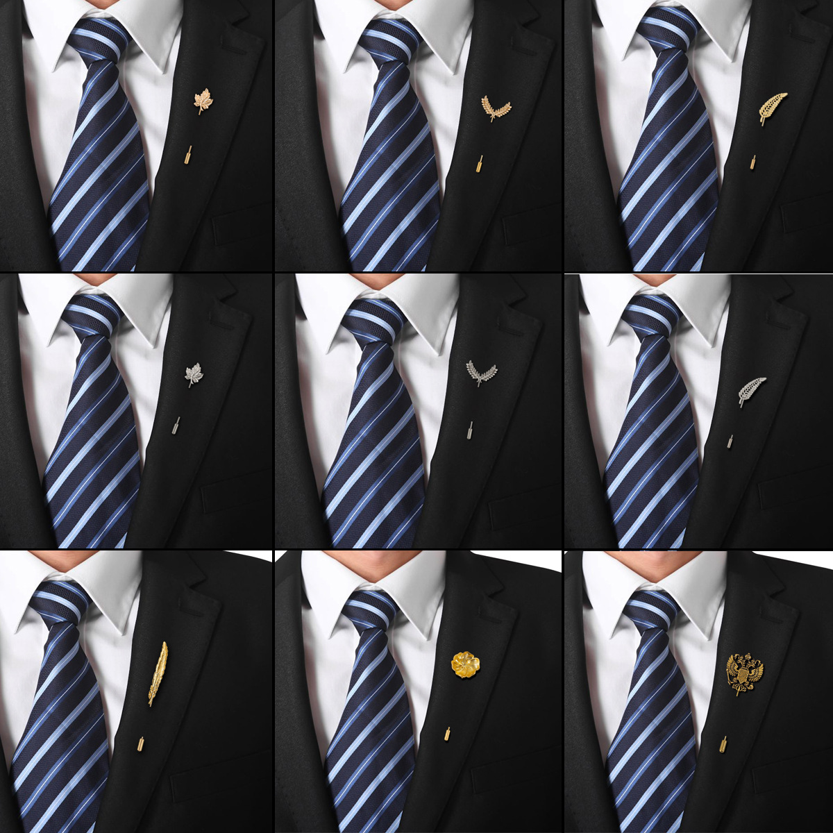 Fashionable and Unique Minimalist Leaf, Feather, Reindeer Head, Rabbit, Bee, Rose Flower Brooch Pin Badge Accessory