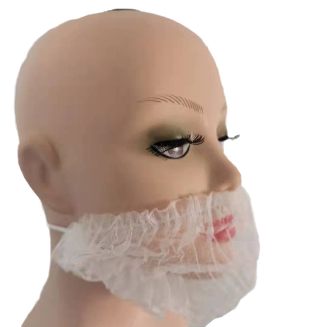 Disposable Beard Cover Non-Woven Fabric Machine-Made Breathable Handmade Nylon Mesh Food and Catering Workshop Protective Beard Cover