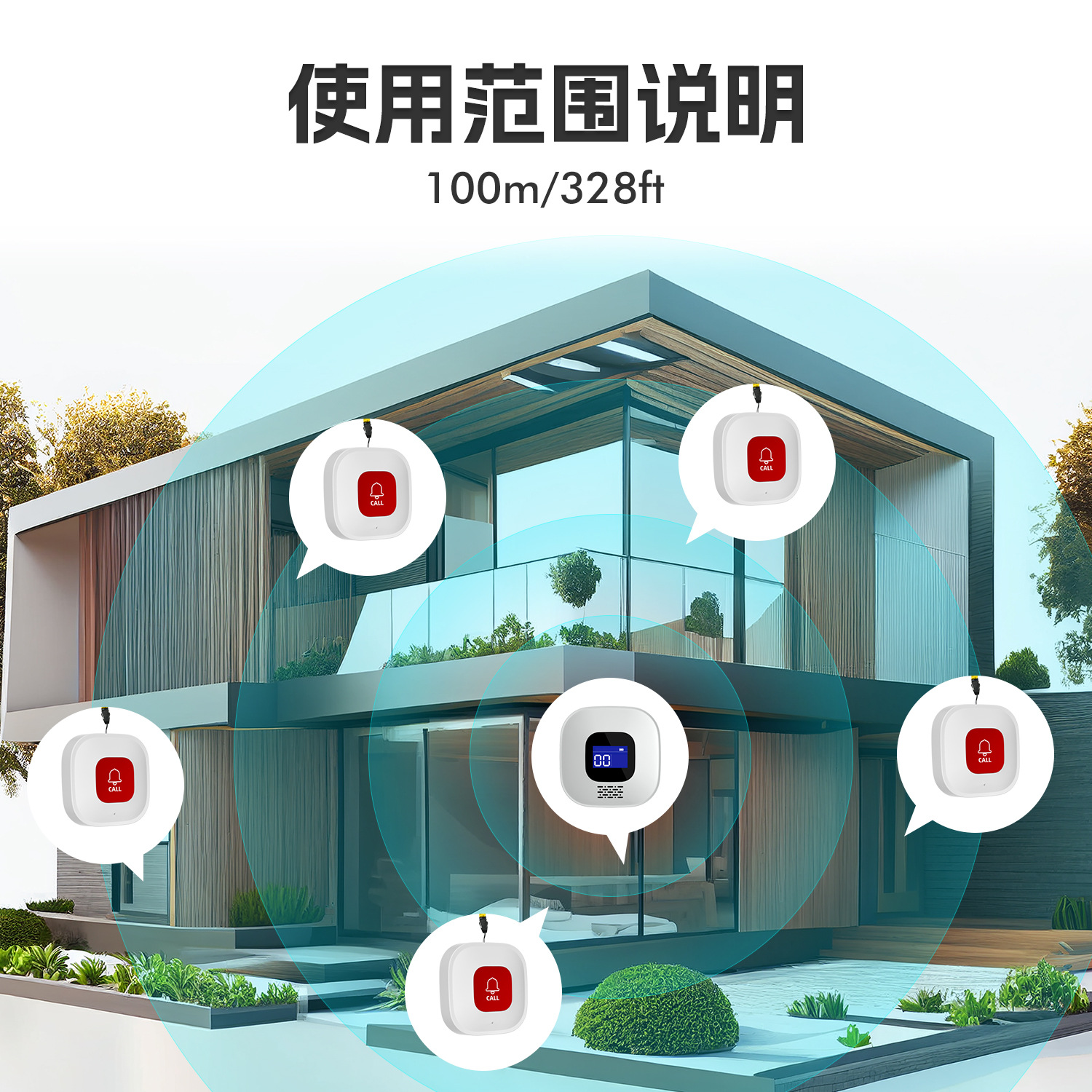 Graffiti WIFI elderly pager SOS emergency call button hospital nursing home emergency pager one-button report