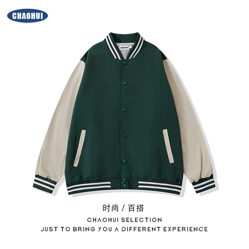Spring and Autumn Fashion Brand Stitching Cardigan Baseball Suit Loose Couple Jacket Casual All-match Men's Jacket Outerwear Top