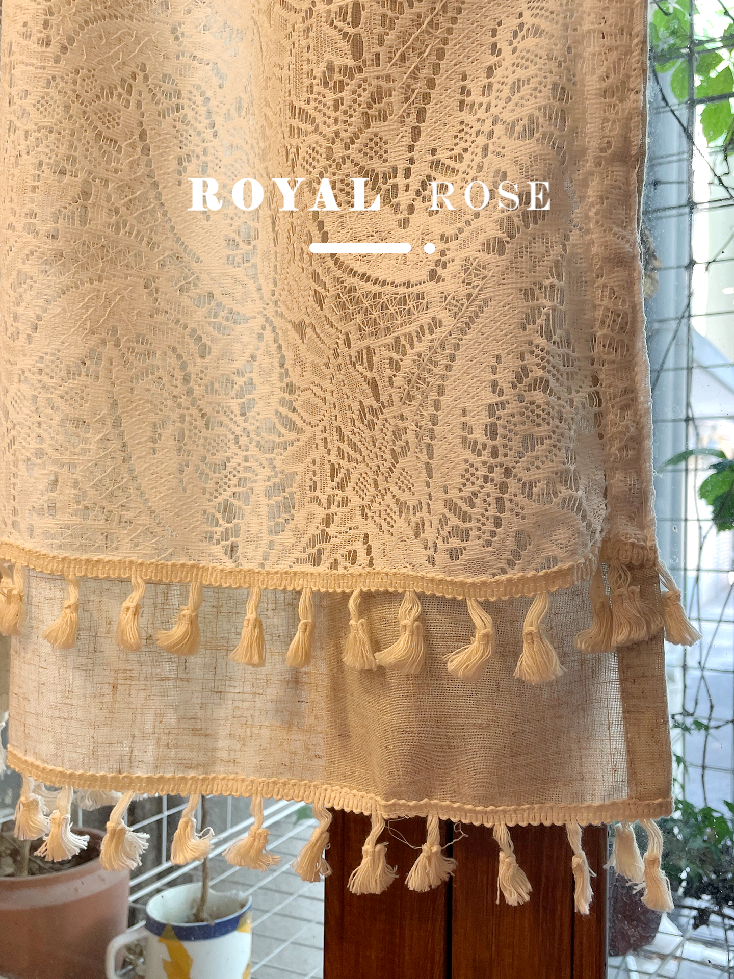 ✅ Dopamine Cotton and Linen Double-Layer Tassel Lace Fresh Blackout Half Curtain Door Curtain Curtain Window Screen Bedroom Living Room Kitchen