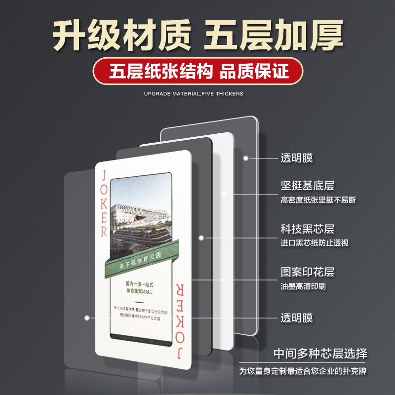 Source manufacturers special double deck playing cards for egg competitions German imported black core paper advertising billboards