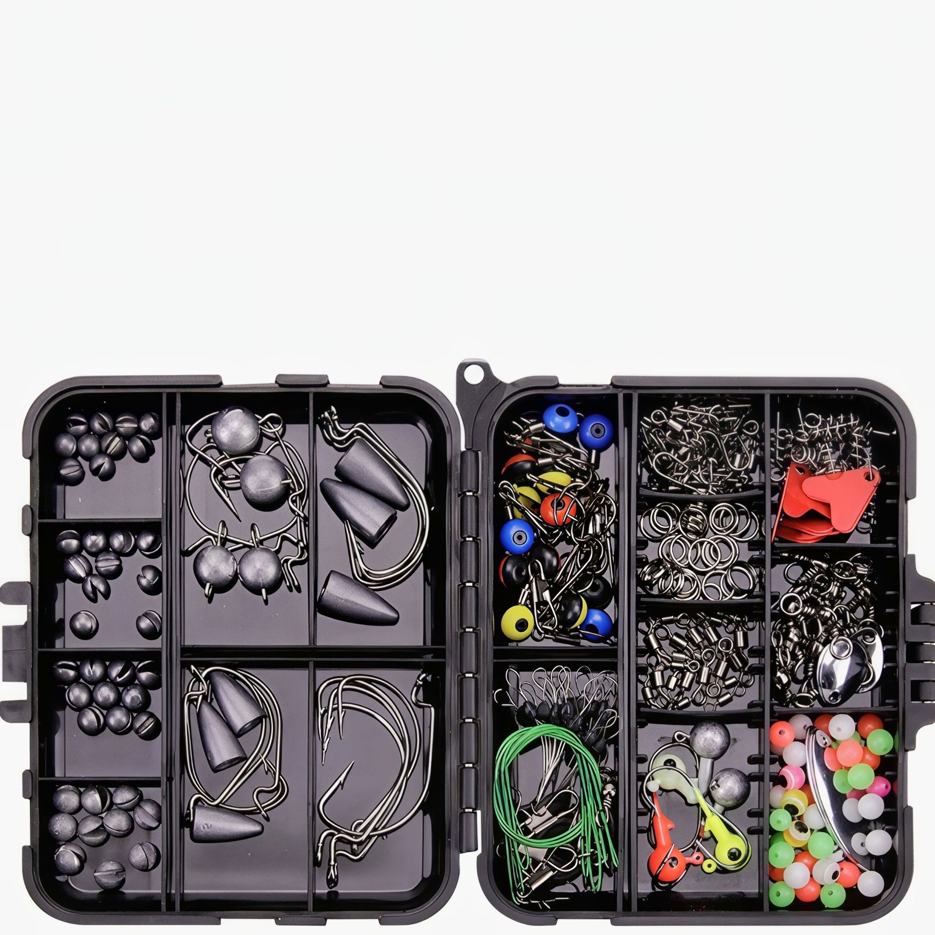 257 Pieces of Lure Fishing Hook Accessories Set Box for Sea Fishing, Rock Fishing, Texas Rig, Crank Hook, Lead Head Hook, Cross-Border Wholesale