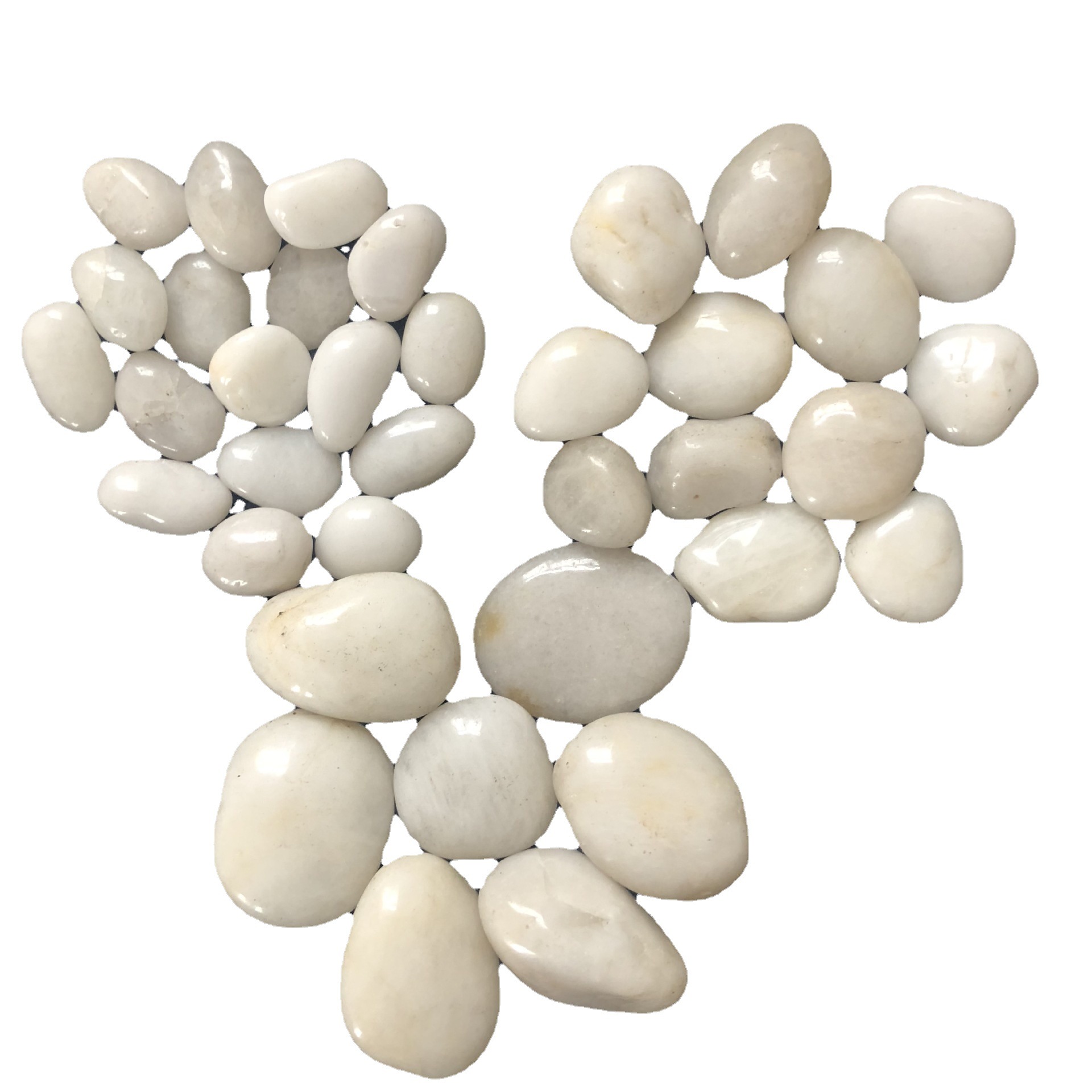 Wholesale Nanjing White Pebbles Polished Garden Landscape Paving Project Black and White Rain Flower Stones Nanjing Rain Flower Stones