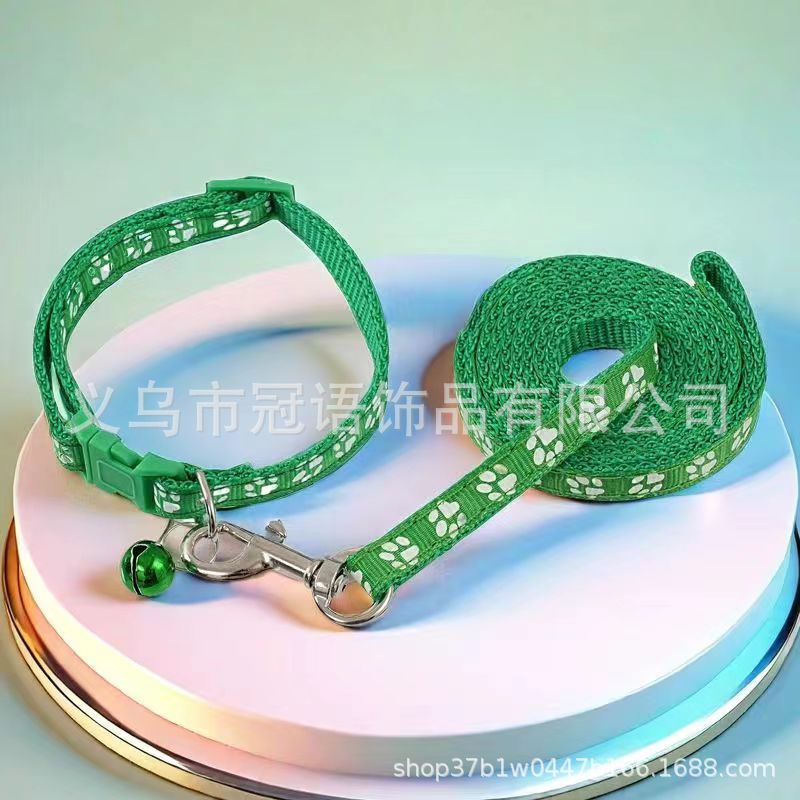 Dog Claw Print Leash Footprint Leash Collar suit Cartoon Pet Collar Cat Leash Collar