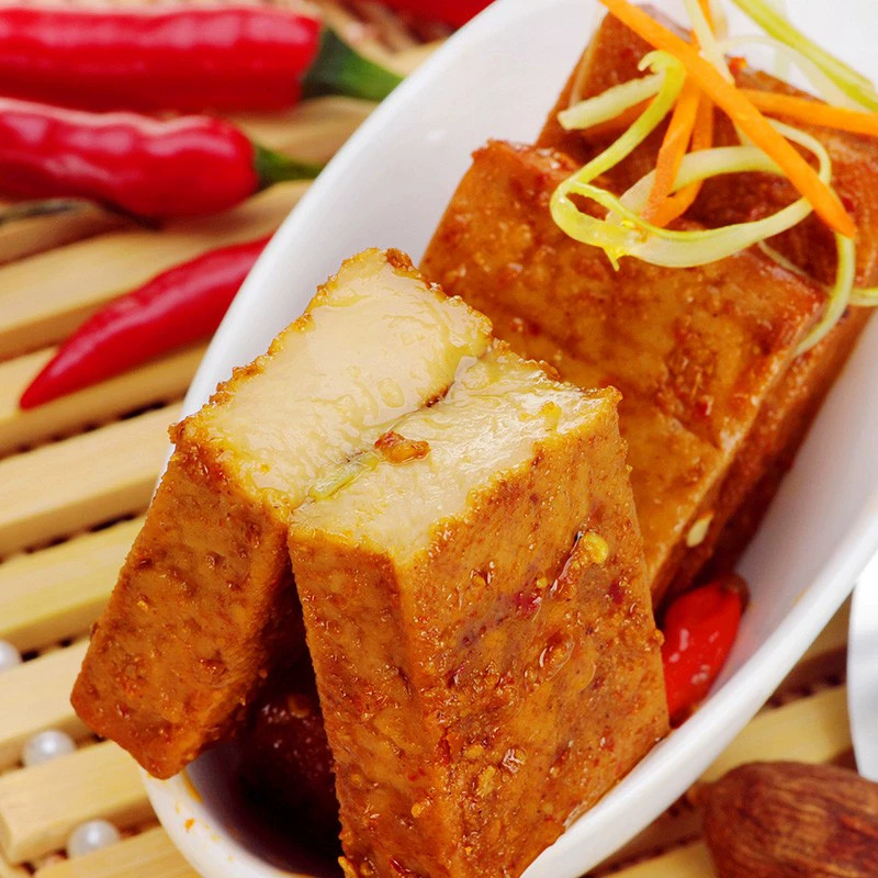Jin zi dried bean curd 220g thick dried bean curd leisure spicy snacks spicy Hunan specialty dried bean curd wholesale