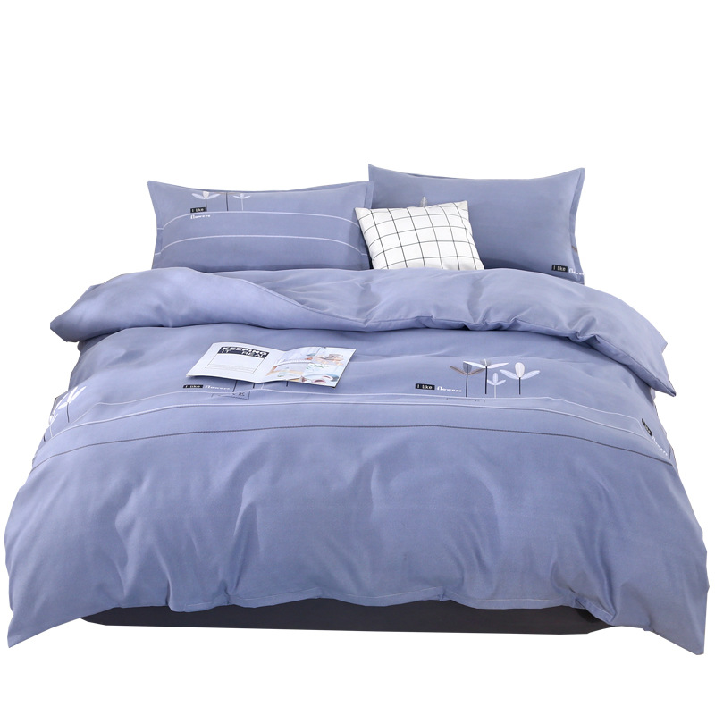 Class a Maternal and Infant New Four-Piece Set, Non-Pure Cotton, All-Cotton, Thickened Bed Sheet and Duvet Cover for Student Dormitory, Suitable for All Seasons