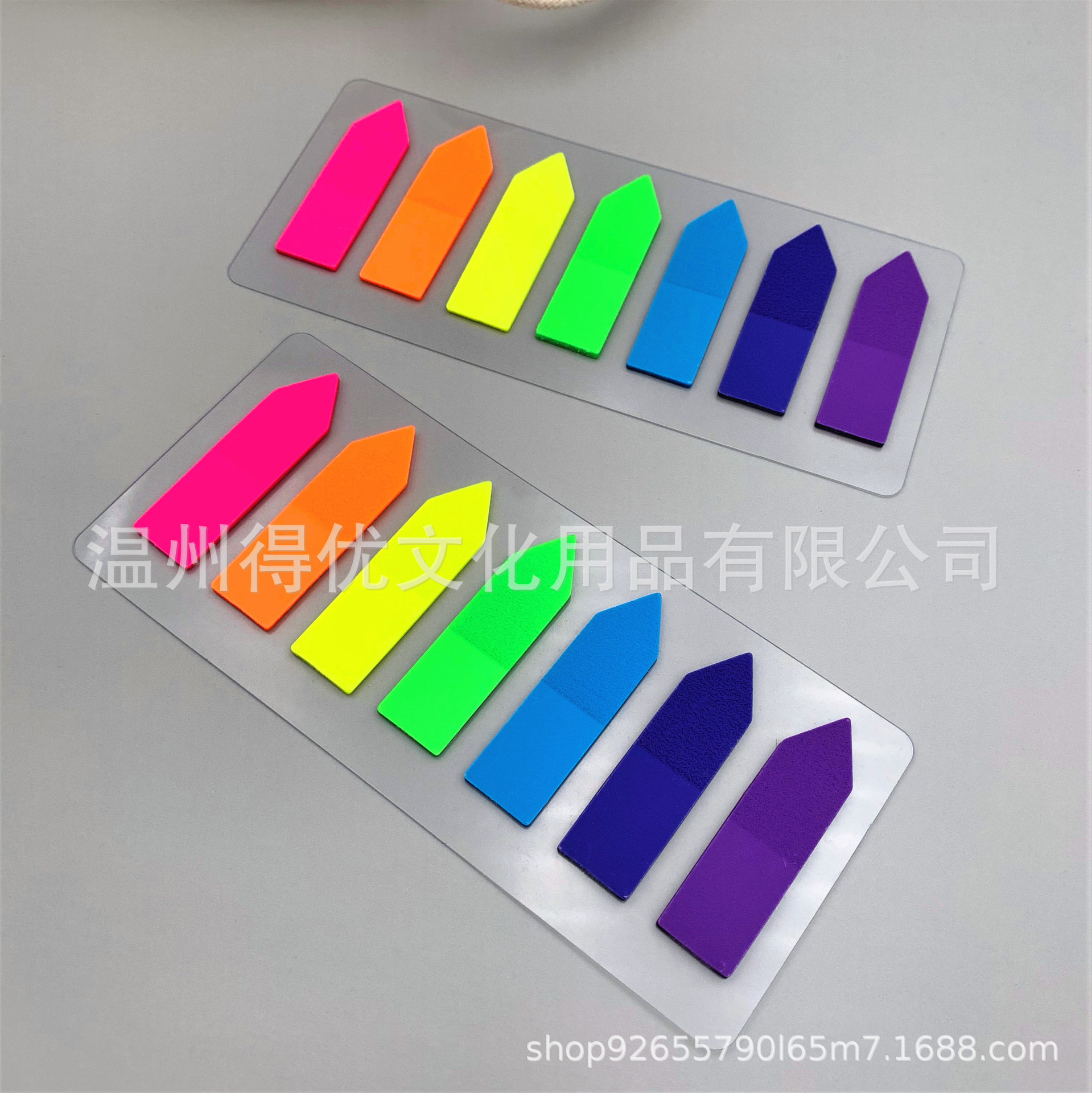 Manufacturers fluorescent PET Post-it notes printable note stickers Morandi arrow index stickers very thin strip