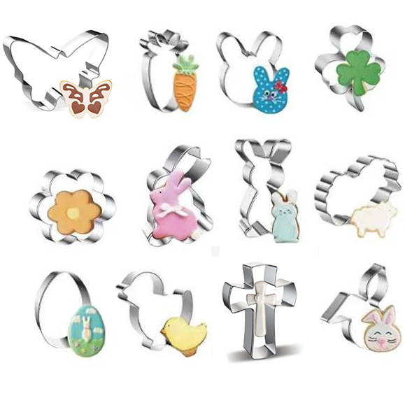 Supply Easter Stainless Steel Cookie Mold Egg Rabbit Cookie Mold Cookie Cutting Mold Baking Tool