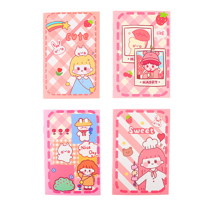 Cartoon Cute 64K Small Notebook Korean Stationery Flap Pocket Pants Mini Notepad Portable Notebook Student Small Gift