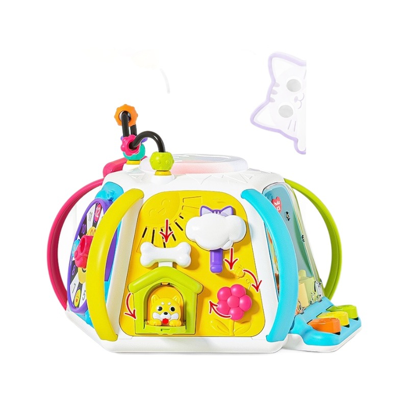 Huile Hexahedron Baby Toy Puzzle Baby 6-12 Months Early Education Music Hand Drum Enlightenment 0-1 Years Old 3