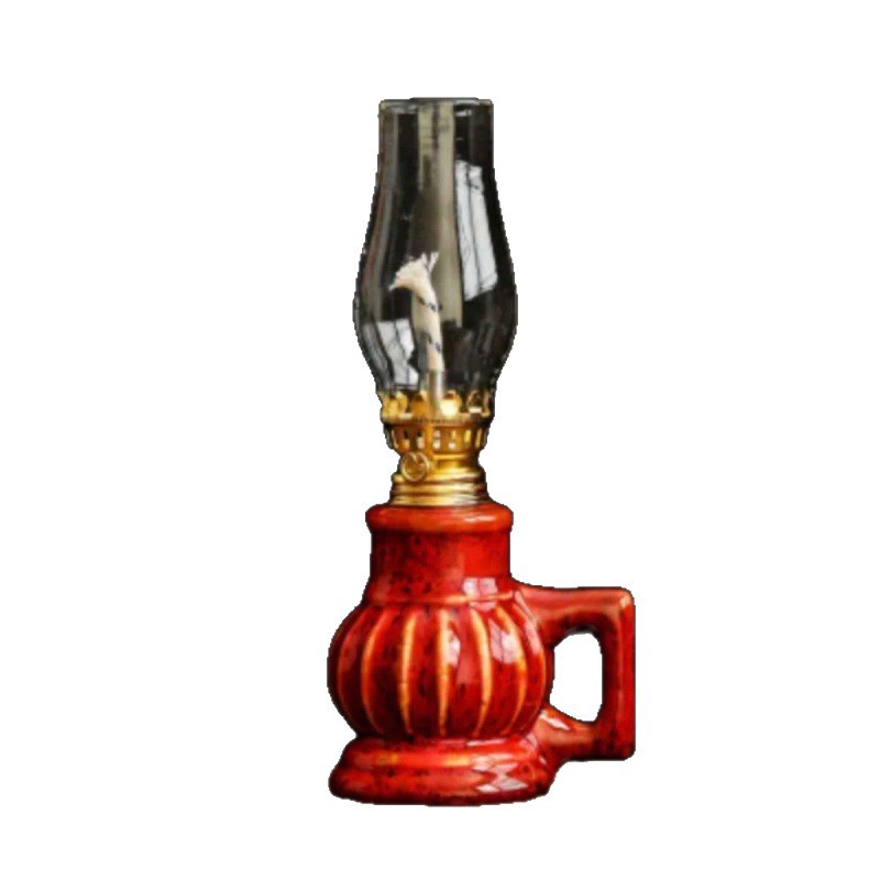 Cross-Border Kiln-Turned Antique Creative Butter Lamp Ceramic Everlasting Lamp Tea Room Ornaments Home Camping Atmosphere Lamp Decorations