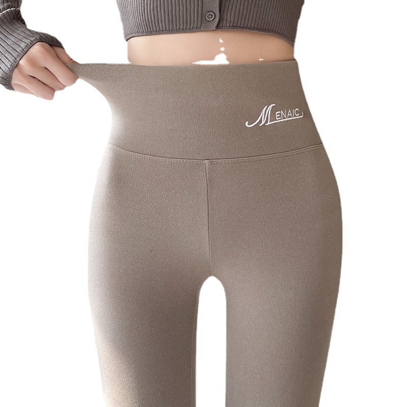Yiwu Wholesale High Waist Embroidered German Velvet Cationic Women's Autumn and Winter Plus Velvet Thickened Inner Wear Heating Warm Leggings